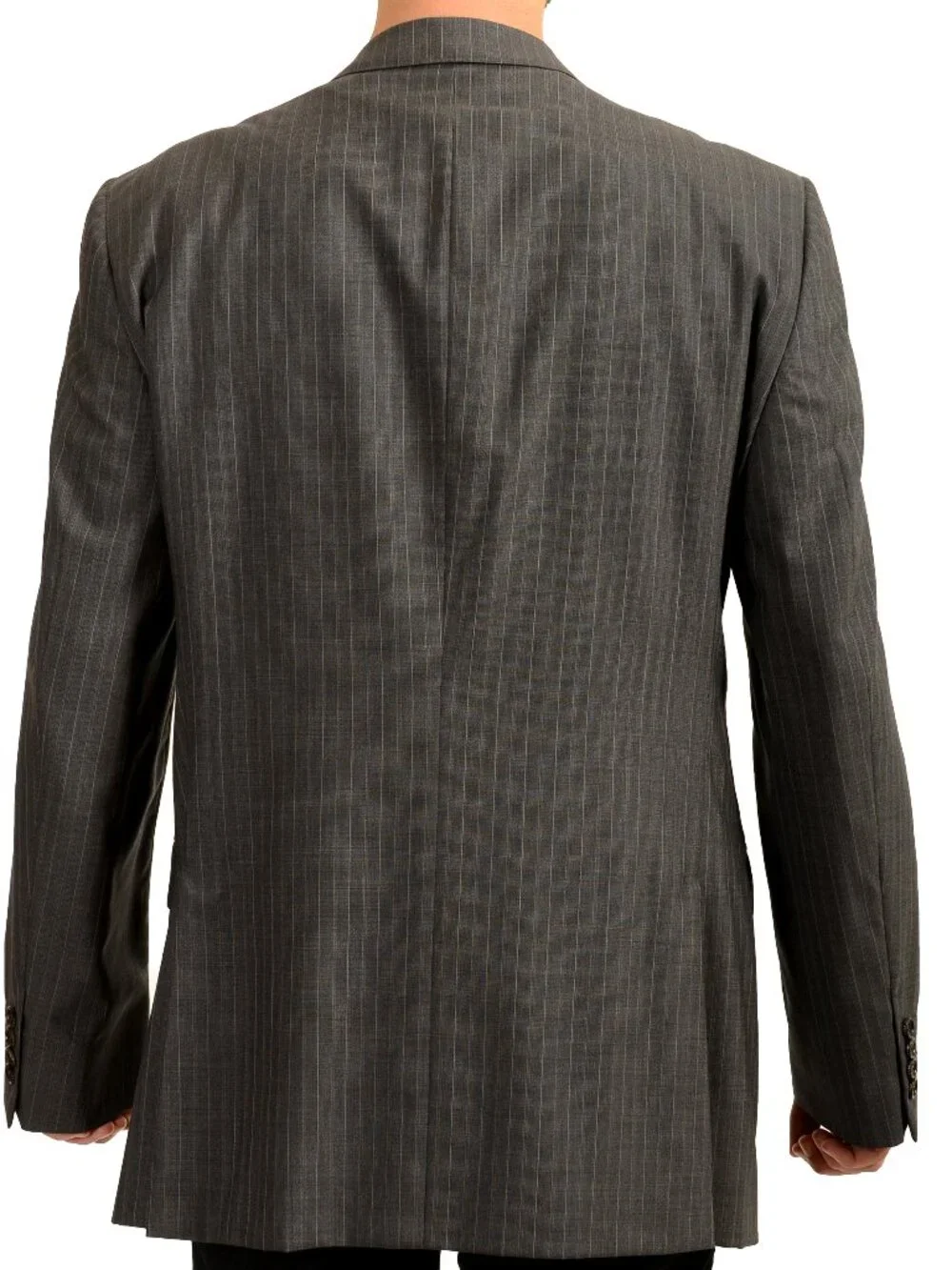 Gucci Men's Gray Striped 100% Wool Two Button Blazer US 48R IT 58R